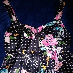 Black Floral Print BeBop dress